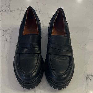 Miz Mooz Black Leather Slip-On Loafers